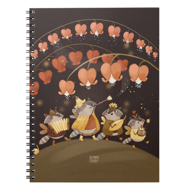 Raccoons botaniska Secrets Spiral fotopatbok Anteckningsbok (Framsidan)