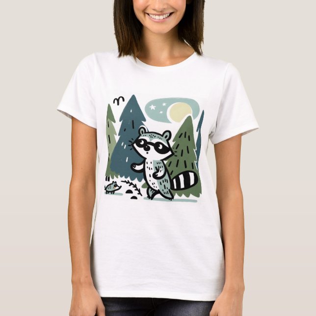 "Raccoons Forest Expedition" T Shirt (Framsida)