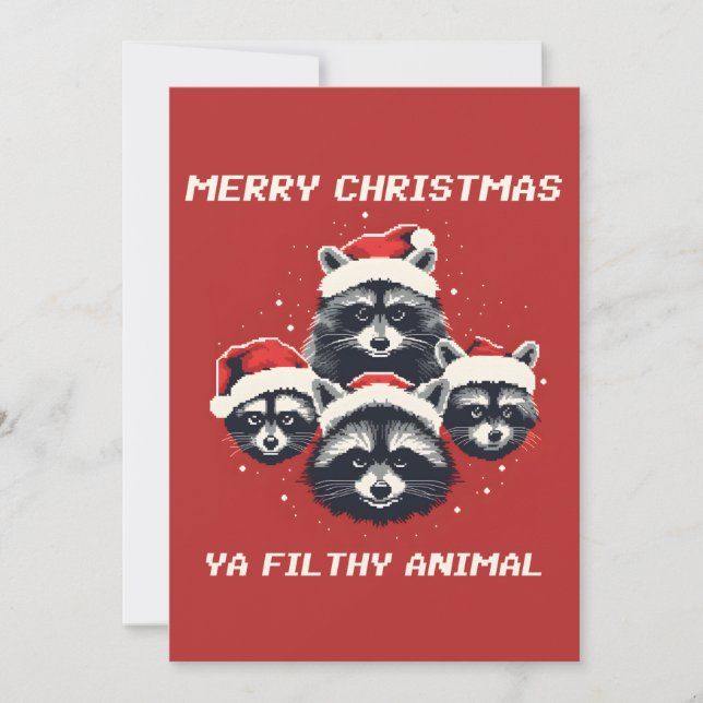 Raccoons God jul Ya filthy animal Julkort (Framsida)