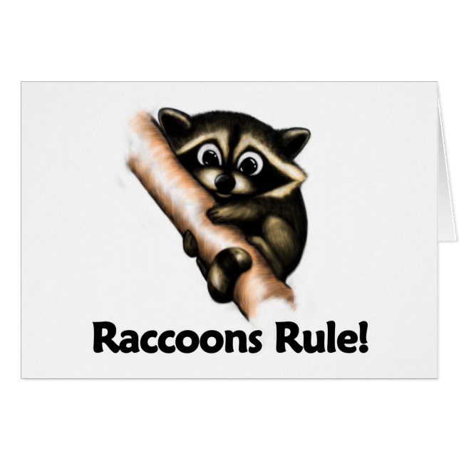Raccoons härskar! hälsningskort (Framsidan Horizontal)