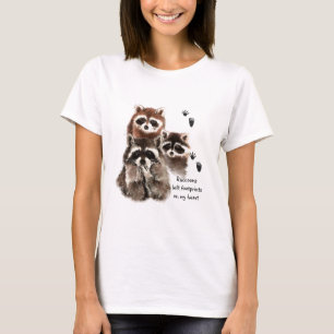 Raccoons lämnade fotspår på min hjärta, humor tee