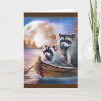 RACCOONS ROWAT BLANK GREETING CARD HELGKORT