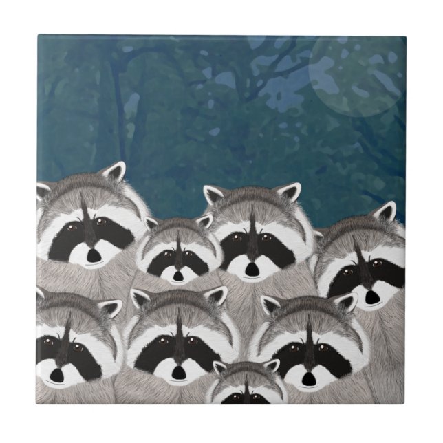 Raccoons Tile Kakelplatta (Framsidan)
