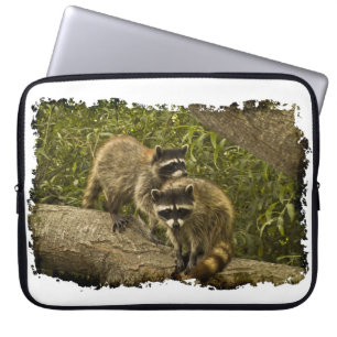 Raccoons White Kant Laptop Sleeve