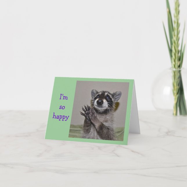 Raccoontack Notecard Tack Kort (Framsida)