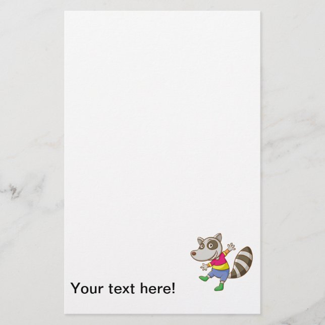 Raccoontecknad Brevpapper (Framsida)