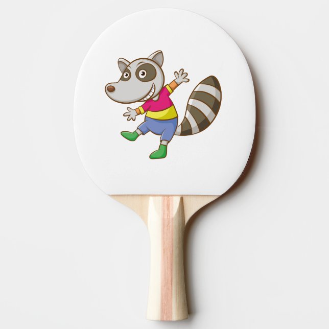Raccoontecknad Pingisracket (Baksidan)