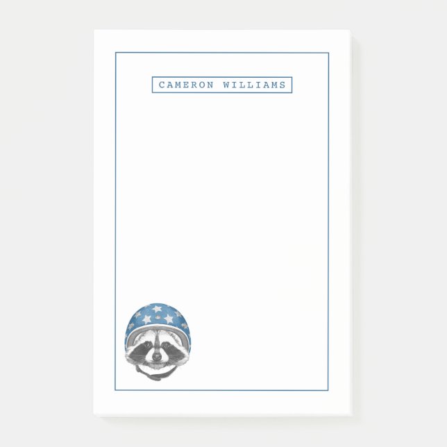 Raccoonvåghals | tillfogar ditt namn post-it block (Framsida)