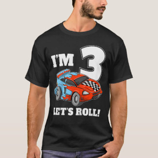 Race 3rd Birthday Boy Toddler 3 Three Racing Drive T Shirt