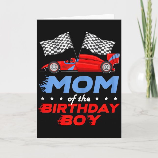 Race Car Bday Party Racing Cute Mom Of The Birthda Kort (Framsida)