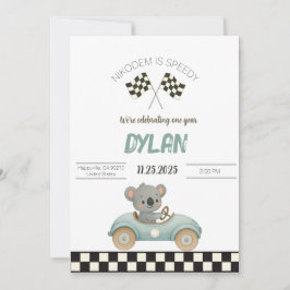 Race Car Birthday Invitation Inbjudningar