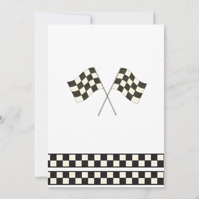 Race Car Birthday Invitation Inbjudningar (Baksida)