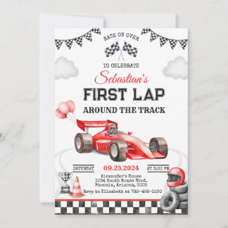 Race Car Birthday Invitation Inbjudningar