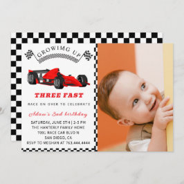 Race Car Birthday Invite – 3rd Birthday Boy Inbjudningar
