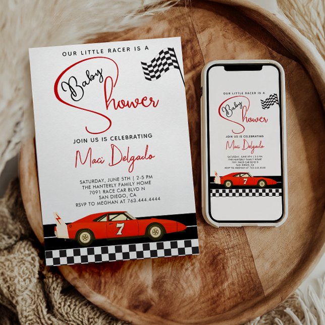 Race Car Boy Baby Shower |Fast and Fun Baby Shower Inbjudningar (Skapare uppladdad)