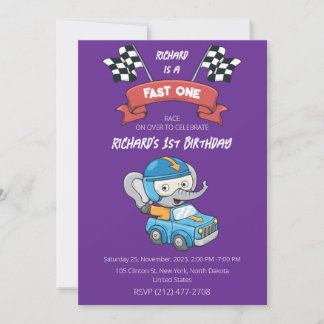 Race Car Racing Kid's Birthday Theme Inbjudningar