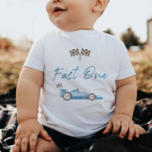 Race Car Snabb Ett 1:a Födelsedags T-shirt