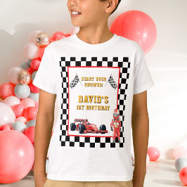 Race Car Start Your Engines 1st Birthday T Shirt