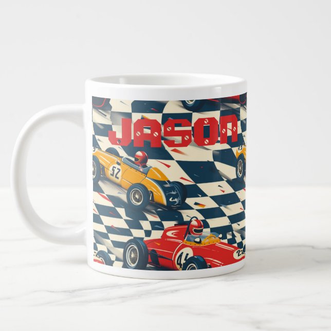 Race Car Themed Coffee Mug Jumbo Mugg (Vänster)