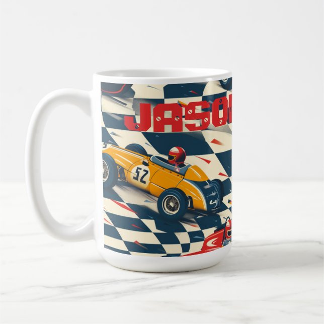 Race Car Themed Coffee Mug Kaffemugg (Vänster)