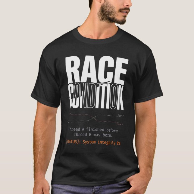 Race Condition Tråd Samtidighet C++ Programmerare  T Shirt (Framsida)