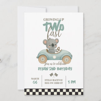 Race On Over – Car-Themed Birthday Invite Inbjudningar