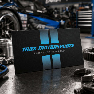 Race Shop Racing-ränder Svart/Blå Visitkort