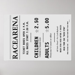 RACEARENA BILJETT BOX OFFICE BILL DANBURY FAIR 2 POSTER