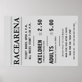 RACEARENA BILJETT OFFICE BILL DANBURY FAIR POSTER 