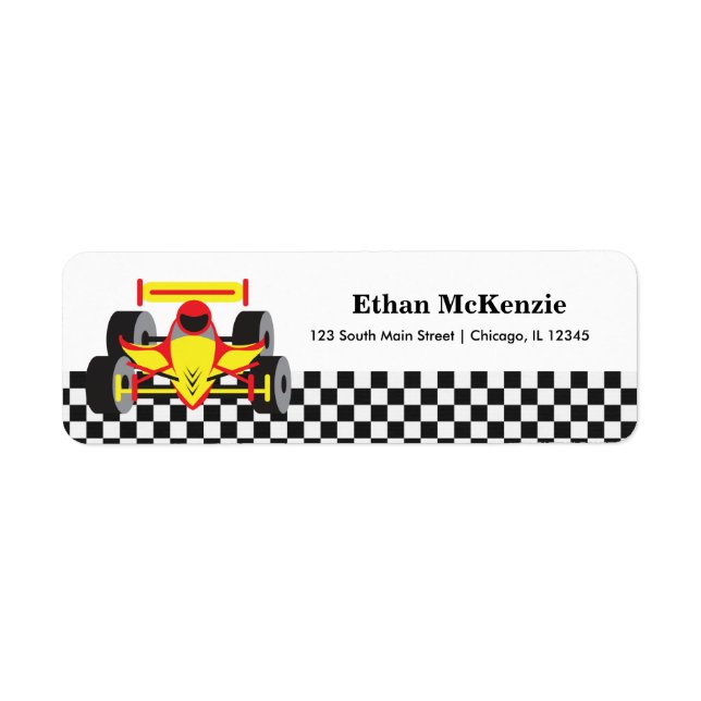 Racecar Returadress Etikett (Framsidan)
