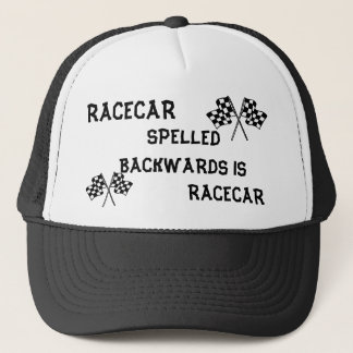 RACECAR STAVAD TILLBAKA HATT TRUCKERKEPS