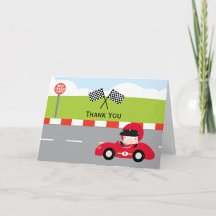 Racecar tack för din födelsedag kort