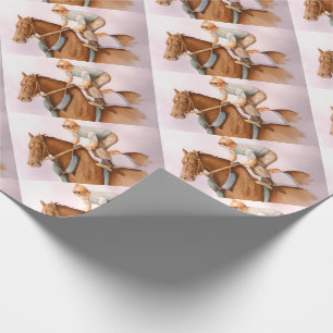 RaceHorse och JockeyWaterColor Presentpapper