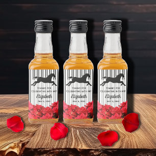 Racehorse och Ro Black White Rand Derby Spritflaskor Etikett