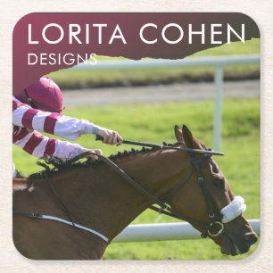 Racehorse Underläggs Gift Jockey Kentucky Derby Underlägg Papper Kvadrat