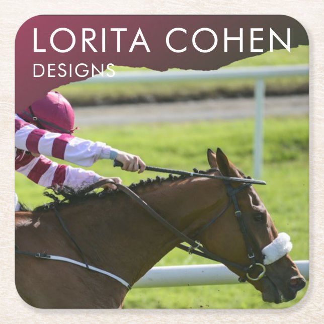 Racehorse Underläggs Gift Jockey Kentucky Derby Underlägg Papper Kvadrat (Framsidan)