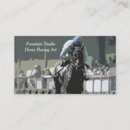 Racehorse with jockey in Blue Affärskorts Visitkort