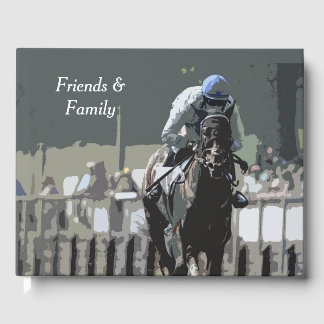 Racehorse with jockey in Blue Guest Bok