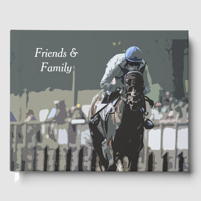 Racehorse with jockey in Blue Guest Bok (Framsida)
