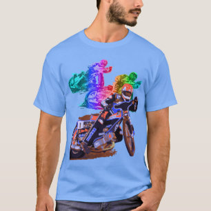 Racer för blåttspeedwaymotorcykel t-shirt
