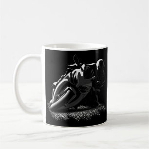 Racer för vitmotorcykelgata kaffemugg