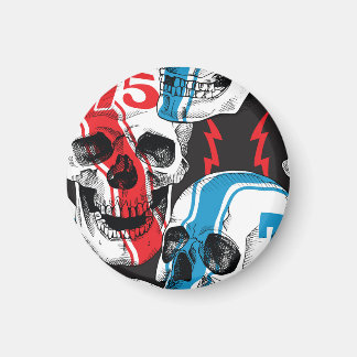 Racer Skull: Vintage Seamless Rebeljon. Magnet