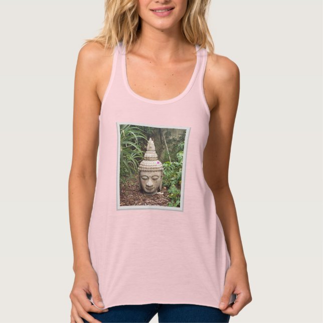 Racerback buddah-bild yoga överst linne med racerback  (Framsida)
