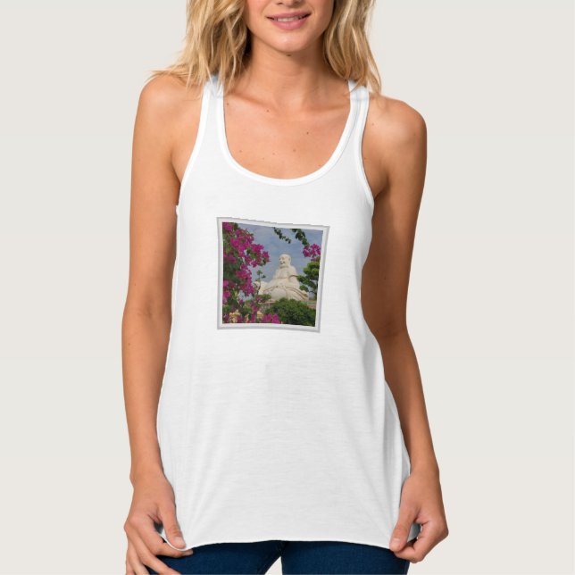 Racerback buddah-bild yoga överst linne med racerback  (Framsida)