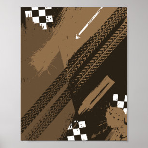 Racerbana och ler effekter design poster