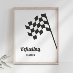 Racerbilar Födelsedags Påfyllning Mat Bord Skylt