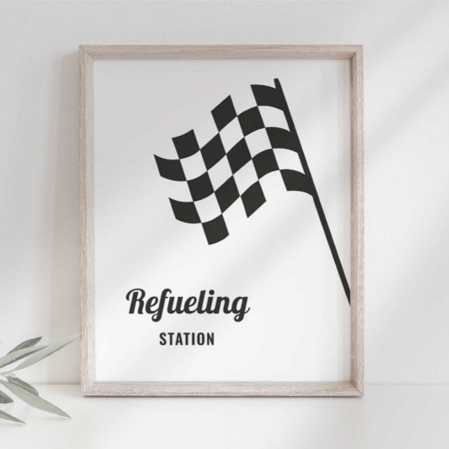 Racerbilar Födelsedags Påfyllning Mat Bord Skylt (Skapare uppladdad)