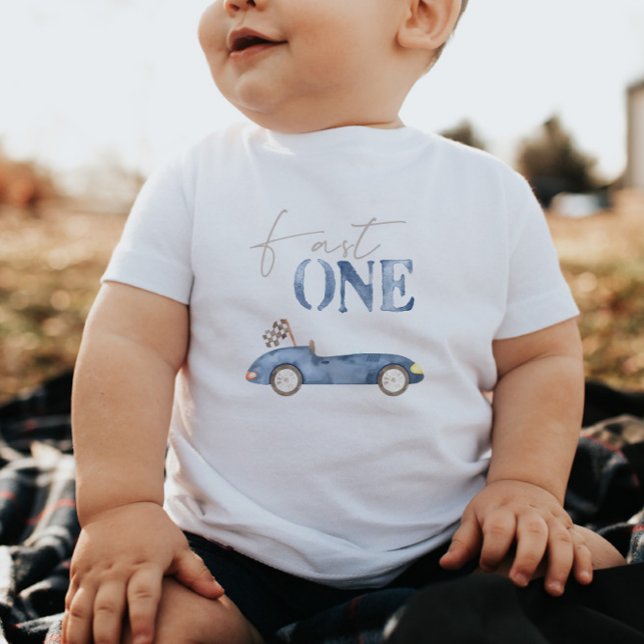 Racerbilar Navyblå "Fast One" Födelsedag T-shirt (Skapare uppladdad)