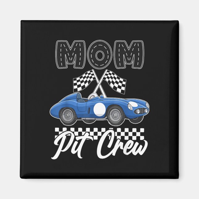 Racerbils födelsedagsfest racing familj mamma pitc magnet (Framsidan)