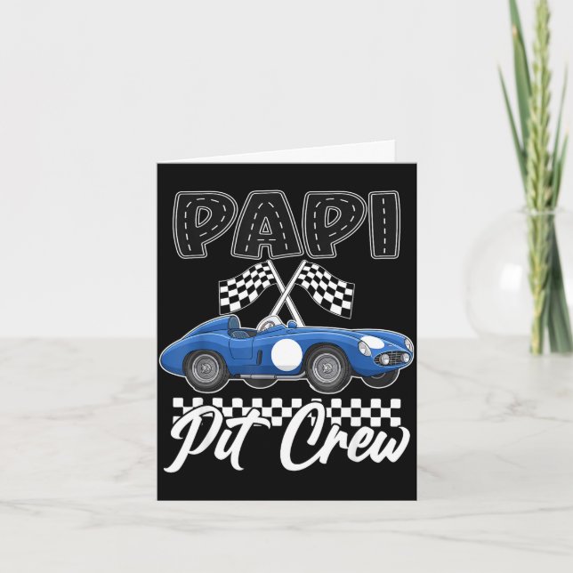Racerbils födelsedagsfest racing familj papi grott kort (Framsida)